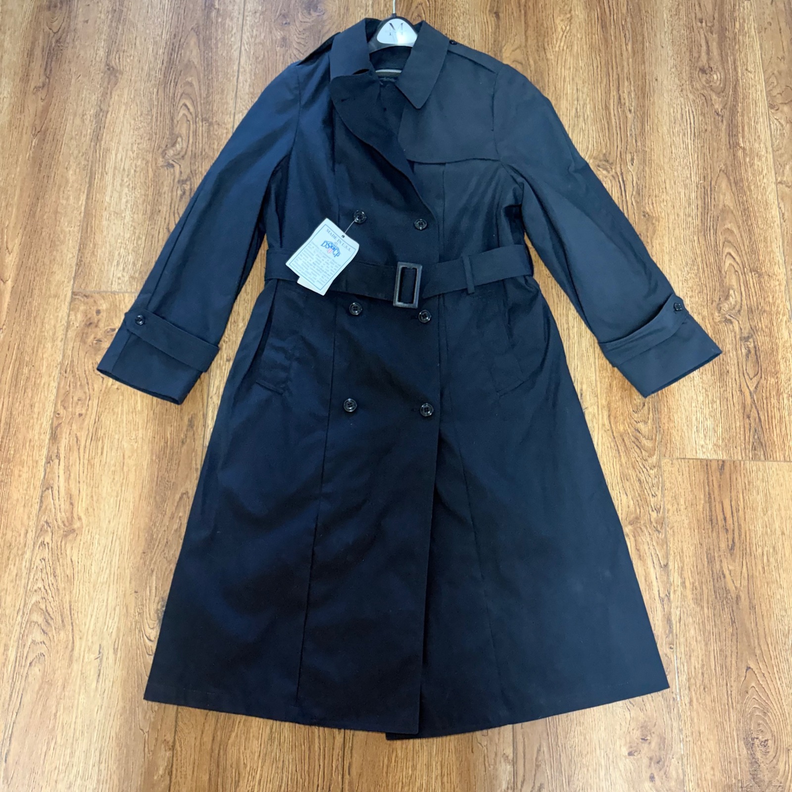 New Dscp Garrison Collection All Weather Trench Coat Womens 14r Black Made Usa